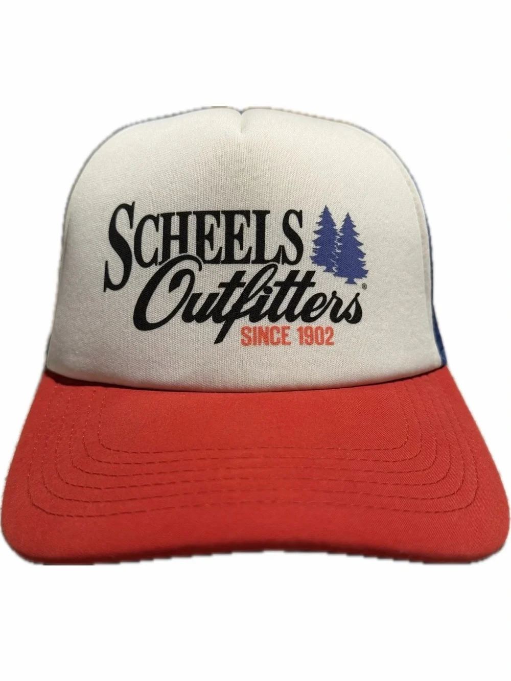 Scheels Outfitters Foam Mesh Trucker Hat Snapback Red White Blue